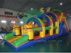 Indoor Sports Hot Sell Minion Inflatable Obstacle Challenge For Children
