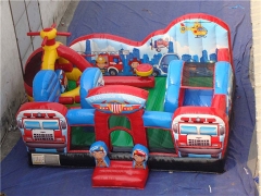 Rescue Squad Inflatable Toddler Playground Paracute Ride & Rocket Ride