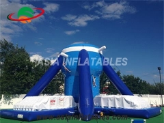 Children Tunnel Games Blue Climbing Wall Massive Inflatable Rock Free Climb For Sale