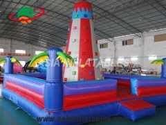 Best Price Commercial Palm Tree Design Inflatable Climbing Wall For Kids