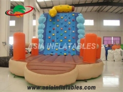 Customized Exciting Inflatable Climbing Wall And Slide Big Blow Up Rock Climbing Wall