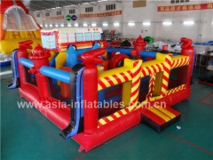 Team Building Game Inflatable Fire Truck Bouncer Playground
