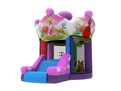 Inflatable Pink Mini Bouncer Castle with Slide for Party Rentals & Corporate Events