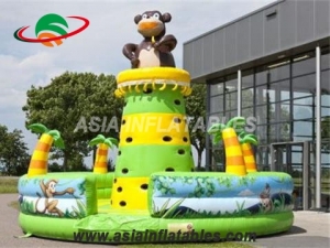 Bear Theme Inflatable Climbing Tower Inflatable Bouncy Climbing Wall For Sale & Interactive Sports Games