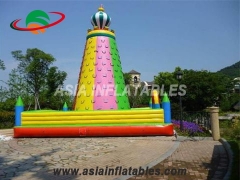 Colorful Kids Games Climbing Wall Inflatable Rock Climbing Mountain For Sale for Party Rentals & Corporate Events