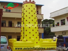 Team Building Game Attractive Yellow Tall Inflatable Sports Games Inflatable Climbing Wall For Fun